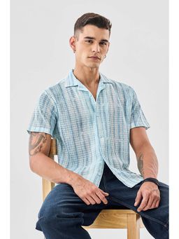 Snitch - Light Blue Tie and Dye Half Sleeves Regular Casual Shirt for Men
