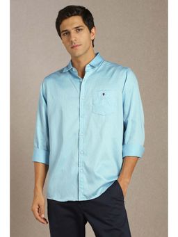 Louis Philippe - Men Light Blue Print Full Sleeves Casual Shirt