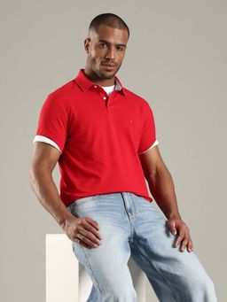 Tommy Hilfiger - Solid Regular Fit Cotton Polo T-Shirt