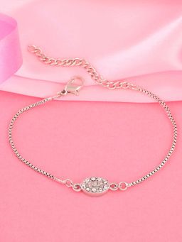 Estele - Rhodium Plated Designer Bracelet with Austrian Crystals for Women