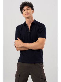 Snitch - Men Black Solid Slim Fit Polo T-Shirt