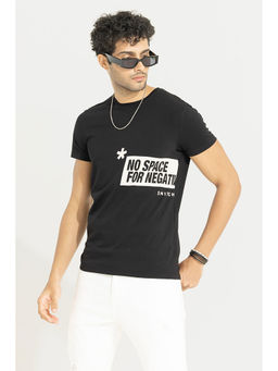 Snitch - Men Black Printed Slim Fit T-Shirt