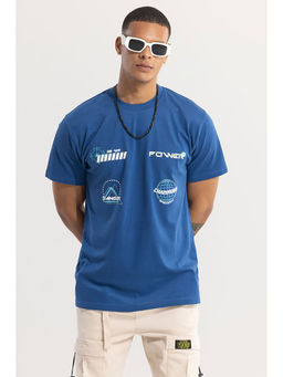 Snitch - Men Blue Graphic Slim Fit T-Shirt