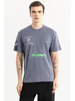 Snitch - Men Grey Graphic Slim Fit T-Shirt