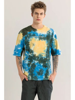 Snitch - Men Multi-Color Tie & Dye Oversized Fit T-Shirt