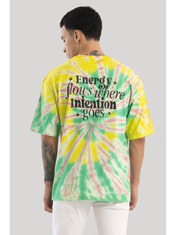 Snitch - Men Multi-Color Tie & Dye Oversized Fit T-Shirt