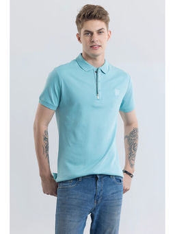 Snitch - Men Blue Solid Slim Fit Polo T-Shirt