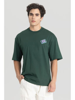 Snitch - Men Green Graphic Oversized Fit T-Shirt