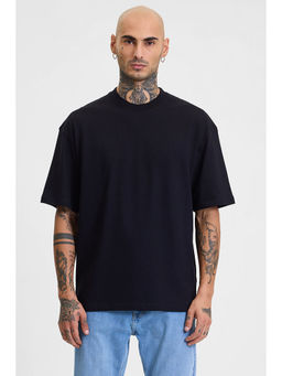 Snitch - Men Black Printed Oversized Fit T-Shirt