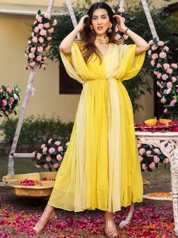 Lavanya The Label - Yellow Lurex Kaftan