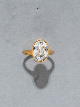 Pipa Bella by Nykaa Fashion - Colleen Bezel Ring Embellished With Swarovski Crystal (9)