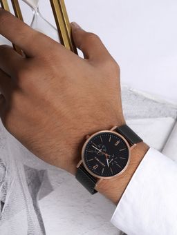 Joker and Witch - Joker & Witch Agera Black Dial Gunmetal Mesh Strap Watch