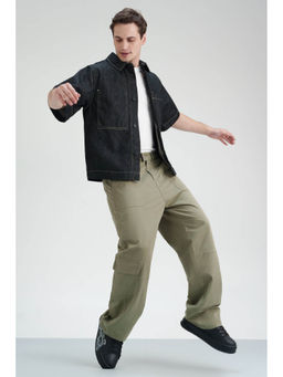 FREAKINS - Olive Solid Loose Fit Cargo