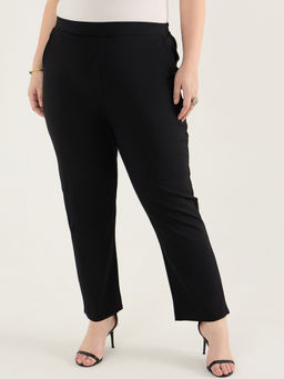 Femmella - Black Knit Straight Pant