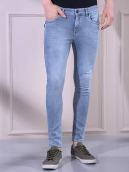 CRIMSOUNE CLUB - Men Blue Skinny Fit Solid Mid Rise Jeans