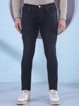 CRIMSOUNE CLUB - Men Charcoal Grey Mid Rise Jeans