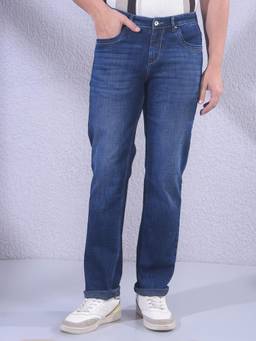 CRIMSOUNE CLUB - Men Blue Straight Fit Jeans