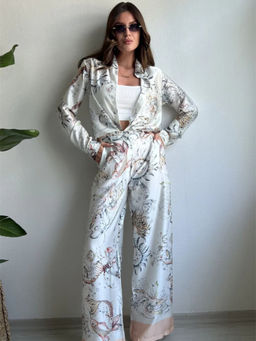 Trenbee - Aura Off White Printed Co-Ord Set