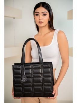 Nelumbo Nucifera - Kostantina Handmade Leather Work Tote Black