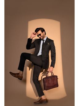 Nelumbo Nucifera - Perseus Handmade Leather Brief case Brown