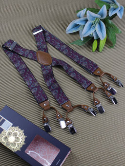 PELUCHE - Purple 8 Clips Suspender