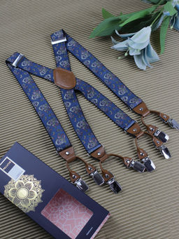 PELUCHE - Blue 8 Clips Suspender