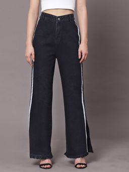 KASSUALLY - Black Bootcut High Rise Jeans