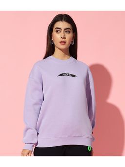 Griffel - EYE Round Neck Oversized Purple Sweatshirt