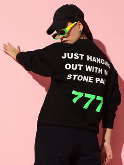 Griffel - 777 Oversized Black Sweatshirt