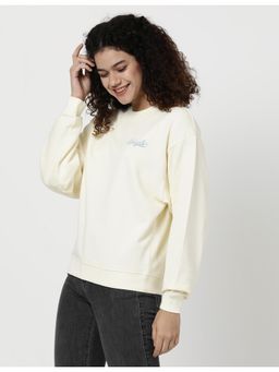 Wrangler - Women Solid White Regular Fit Sweatshirt