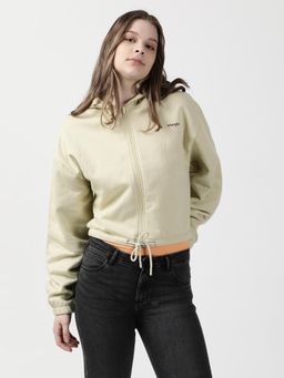 Wrangler - Women Solid Green Boxy Fit Sweatshirt