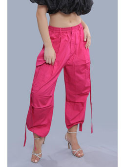 French Theory - Pink Solid Cargo Pant