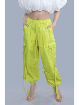 French Theory - Green Solid Cargo Pant