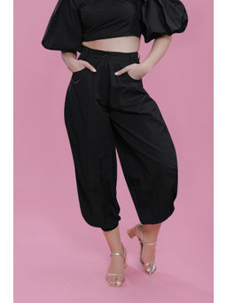 French Theory - Black Solid Balloon Fit Pant