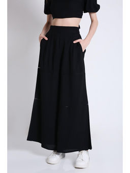 French Theory - Black Lace Detail Flared Pant