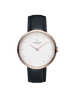 Nordgreen - Women White-Rose Gold Infinity Combination Leather Watch (IN32RGLEBLXX) (M)