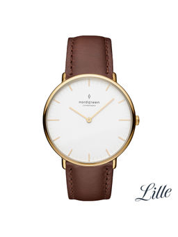 Nordgreen - Men White Nativer Combination Leather Watch (NR40GOLEBRXX) (L)