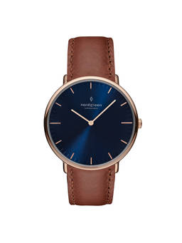 Nordgreen - Men Blue Nativer Combination Leather Watch (NR40RGLEBRNA) (L)