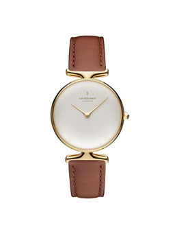 Nordgreen - Women White Unika Combination Brown Leather Watch (UN32GOLEBRXX) (M)