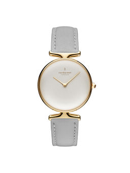 Nordgreen - Women White-Gold Unika Combination Grey Leather Watch (UN32GOVEDOXX) (M)