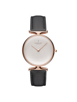 Nordgreen - Women White-Rose Gold Unika Combination Black Leather Watch (UN32RGLEBLXX) (M)