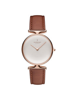Nordgreen - Women White-Rose Gold Unika Combination Brown Leather Watch (UN32RGLEBRXX) (M)