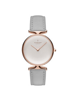 Nordgreen - Women White-Rose Gold Unika Combination Grey Leather Watch (UN32RGVEDOXX) (M)