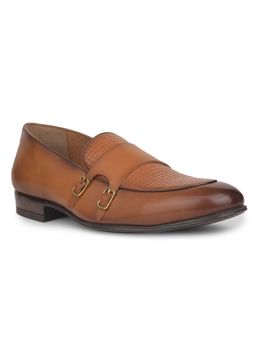 Hush Puppies - Tan Men's Leather Monk Shoes