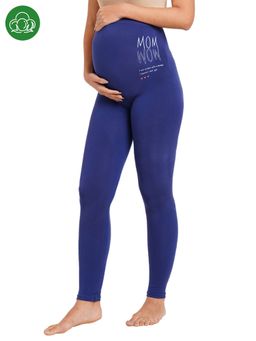 Inner Sense - Super Soft Bamboo Fibre Antimicrobial Seamless Maternity Legging - Blue