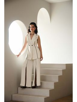 Label Deepika Nagpal - Ivory Riviera Co-Ord (Set of 2)