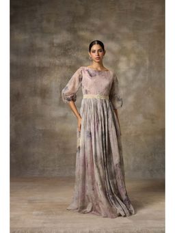 Rivaar by Rocky Star - Purple Botanical Printed Maxi Dress