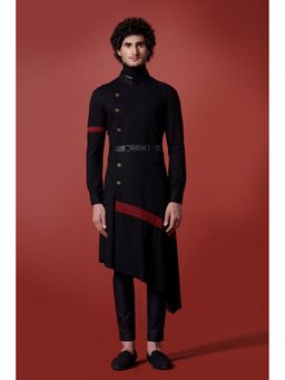 S&N by Shantnu Nikhil - Men Black Mandarin Neck Kurta