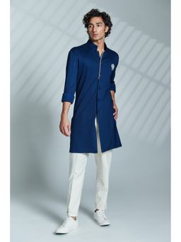 S&N by Shantnu Nikhil - Sandn By Shantnu Nikhil Men Navy Blue Stripped Kurta