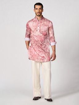 S&N by Shantnu Nikhil - Men Pink Kurta